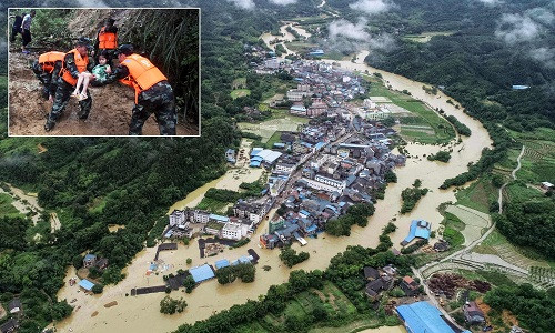 Lượng mưa ở Giang Tây đo được lên tới 690 mm. Lượng mưa tại một số khu vực tỉnh này đạt mức cao kỷ lục trong tháng 6/2019. Ảnh: Getty.