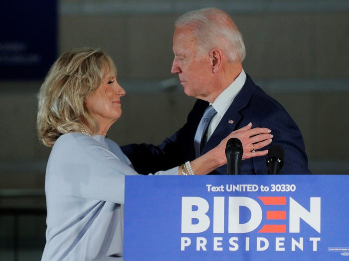Trong tháng qua, bà Jill xuất hiện tại hầu hết mọi sự kiện vận động của ông Biden. Ảnh: Reuters.