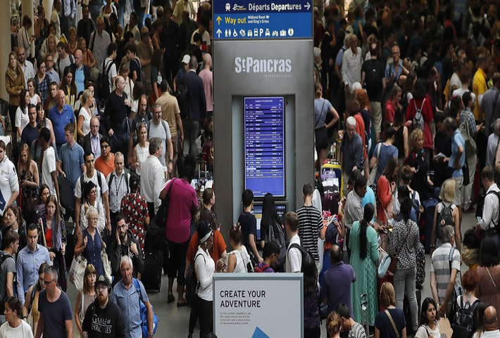 Ga tàu St Pancras International tấp nập hôm 26/7/2019.