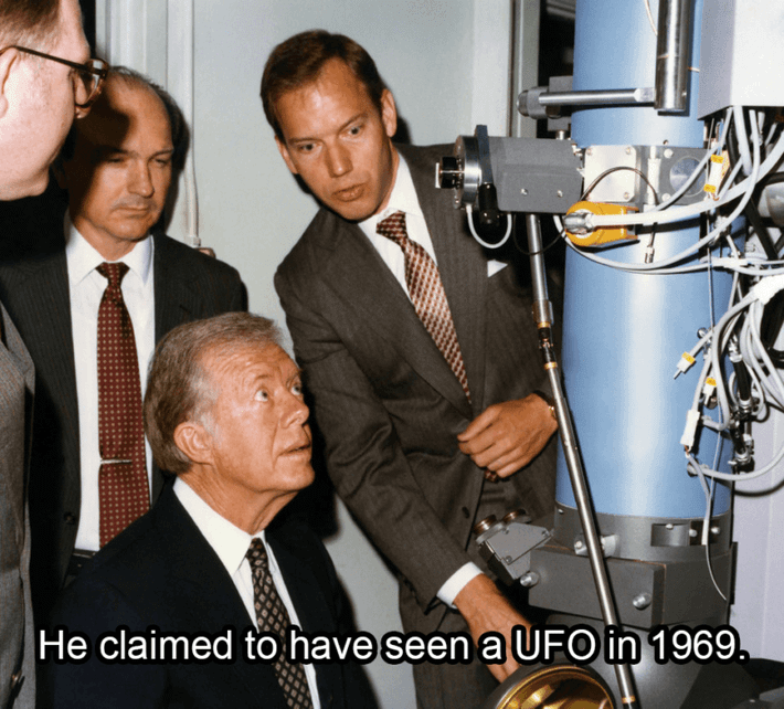 Ông Jimmy Carter, khi đó là Thống đốc Georgia, từng khẳng định đã nhìn thấy một UFO vào năm 1969. Ảnh: ATI.