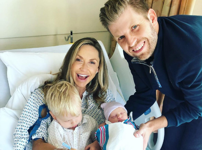 Cặp đôi có hai người con, bé Eric Luke Trump chào đời năm 2017 và bé Carolina Dorothy Trump chào đời năm 2019. Ảnh: Instagram.