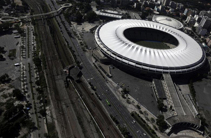 Sân vận động Maracana ở Rio de Janeiro, Brazil, nhìn từ trên cao hôm 26/3.