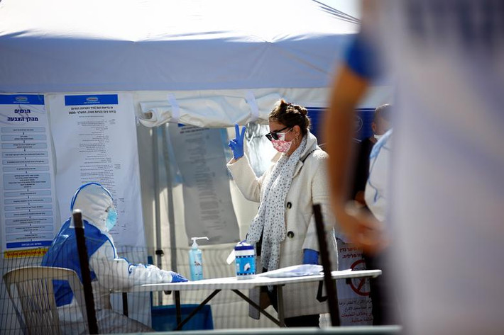 Một điểm bỏ phiếu ở Tel Aviv, Israel.