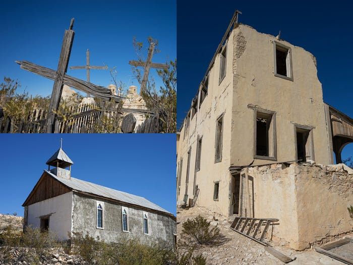 Thị trấn Terlingua, bang Texas (Mỹ), có nhiều nhà thờ và tòa nhà bỏ hoang. Dân số nơi này là khoảng 3.000 người vào năm 1903, nhưng đến năm 2010, chỉ còn 58 cư dân sinh sống trong thị trấn này.