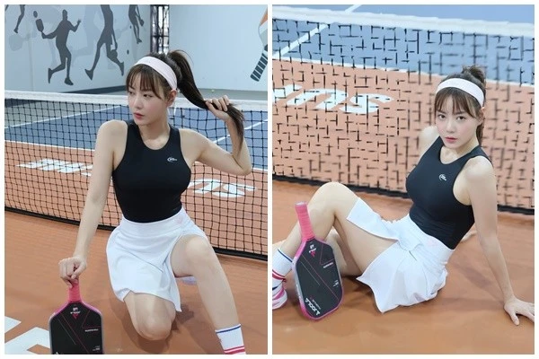 Thanh Hương khoe vẻ gợi cảm trên sân pickleball