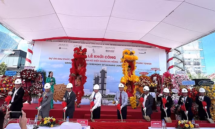 Trước đó, ngày14/9, dự án tòa chung cư tháp đôi Đà Nẵng Landmark Tower chính thức được khởi công. (Ảnh: Báo Xây dựng).