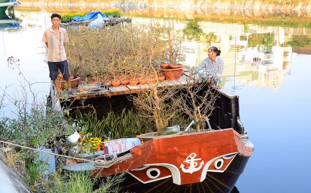 Độc đáo chợ hoa “trên bến dưới thuyền” chỉ Tết mới có ở TP HCM Doc dao cho hoa “tren ben duoi thuyen” chi Tet moi co o TP HCM