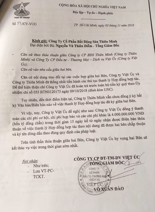 Công ty Việt Úc lên tiếng vụ Công ty Thiên Minh kiện đòi 15 tỉ tại dự án Aloha - Hình 2 Cong ty Viet Uc len tieng vu Cong ty Thien Minh kien doi 15 ti tai du an Aloha-Hinh-2