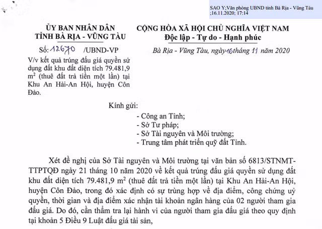 Bộ Công an yêu cầu cung cấp hồ sơ 2 khu đất bà Trần Ngọc Bích trúng đấu giá - Hình 2 Bo Cong an yeu cau cung cap ho so 2 khu dat ba Tran Ngoc Bich trung dau gia-Hinh-2