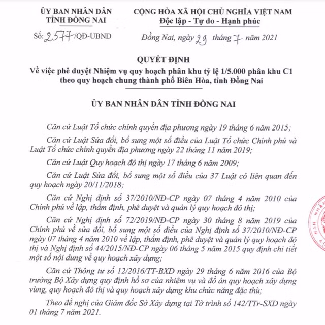 Đồng Nai duyệt nhiệm vụ quy hoạch phân khu C1 gần 2.000 ha tại TP Biên Hòa Dong Nai duyet nhiem vu quy hoach phan khu C1 gan 2.000 ha tai TP Bien Hoa