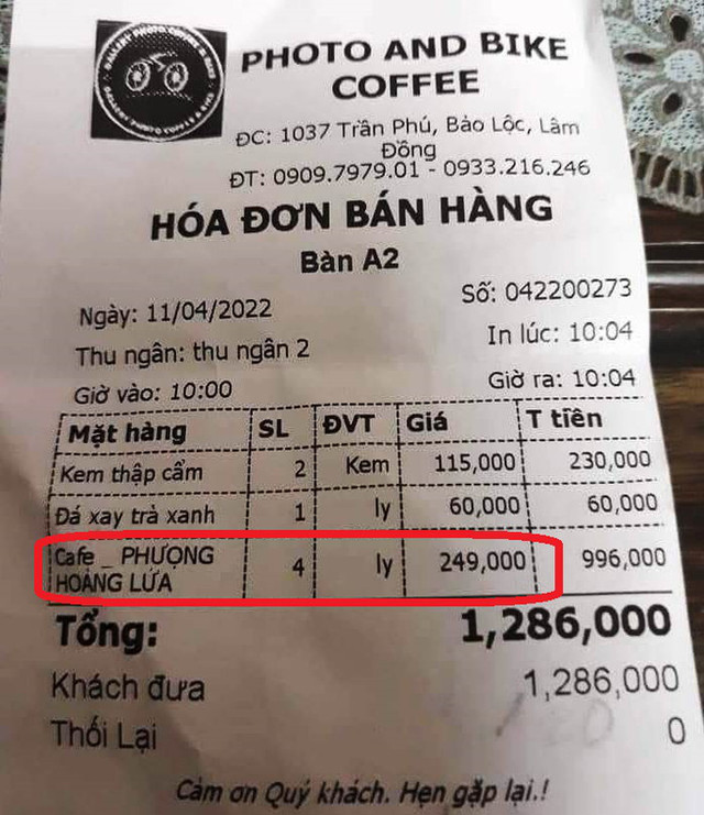 Ly cà phê Phượng hoàng lửa có giá hơn 7 triệu đồng: Chủ quán tự biên tự diễn để câu like - Hình 2 Ly ca phe Phuong hoang lua co gia hon 7 trieu dong: Chu quan tu bien tu dien de cau like-Hinh-2