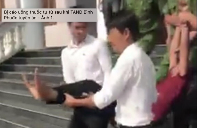 Bị cáo uống thuốc tự tử sau khi TAND Bình Phước tuyên án Bi cao uong thuoc tu tu sau khi TAND Binh Phuoc tuyen an
