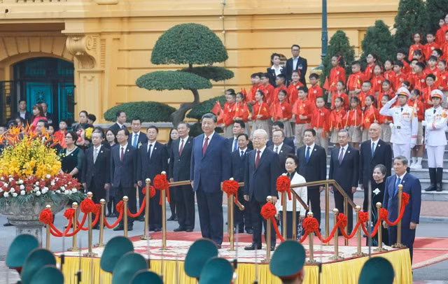 Tong Bi thu Nguyen Phu Trong don Tong Bi thu, Chu tich Trung Quoc Tap Can Binh