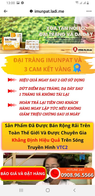 Sản phẩm Đại Tràng IMUNPAT không có chức năng điều trị bệnh - Hình 3 San pham Dai Trang IMUNPAT khong co chuc nang dieu tri benh-Hinh-3
