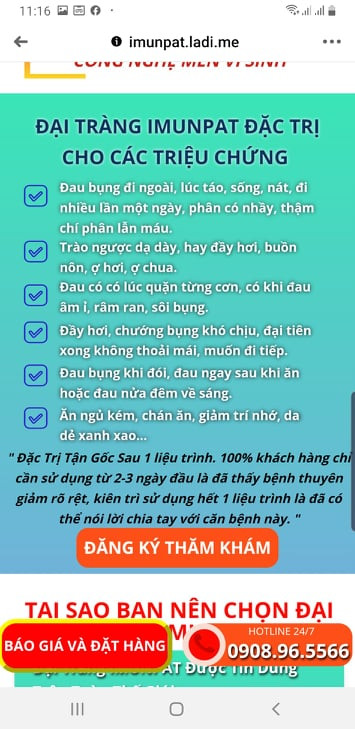 Sản phẩm Đại Tràng IMUNPAT không có chức năng điều trị bệnh San pham Dai Trang IMUNPAT khong co chuc nang dieu tri benh