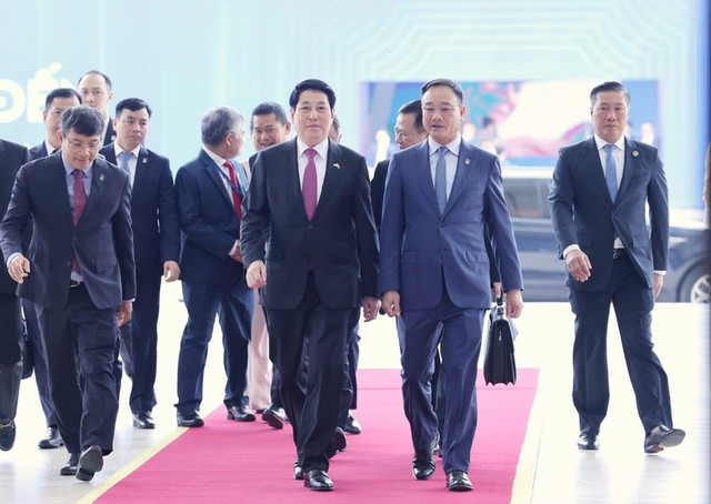 Chủ tịch nước Lương Cường đến dự Lễ mở ký Công ước Hà Nội - Ảnh VGP/Nhật Bắc le-ky-6.jpg