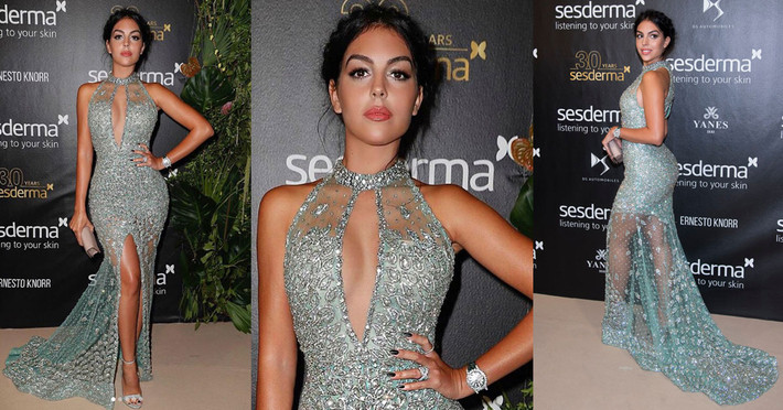 Hôn thê của CR7 rất chuộng các kiểu váy bó sát tôn lên vóc dáng đồng hồ cát.