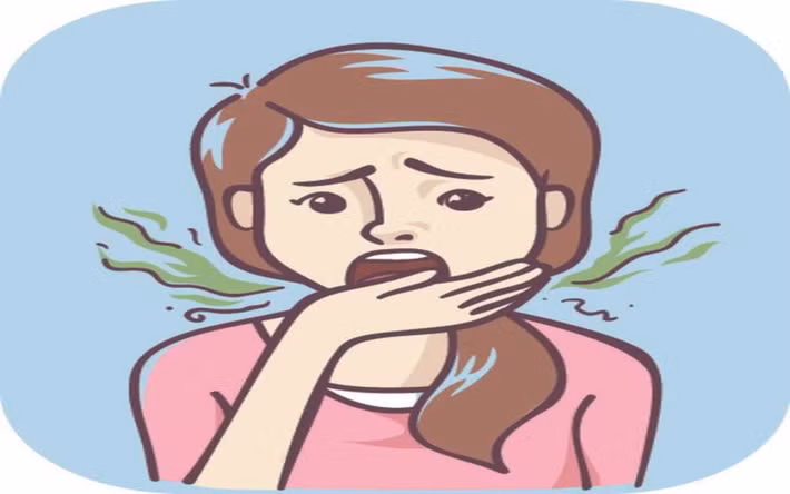 Hơi thở có mùi: Hôi miệng là triệu chứng của các vấn đề về tiêu hóa. Tình trạng này xảy ra khi hệ tiêu hóa của bạn phải hoạt động hết công suất để tiêu hóa thức ăn.