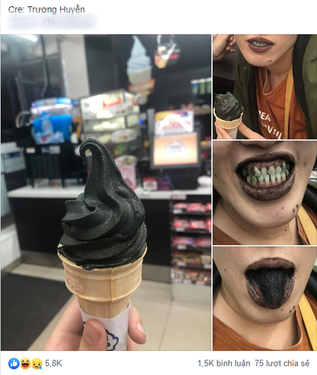 Mới đây, một cô nàng đã đăng tải bức ảnh review sau khi thưởng thức món kem tinh than tre đã khiến dân mạng xôn xao bình phẩm.