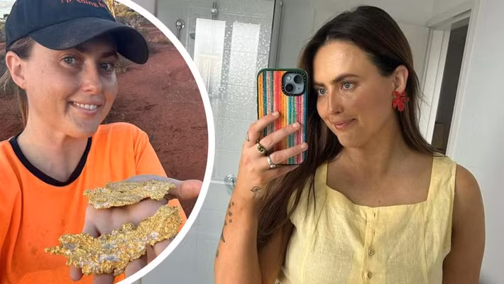 Cục vàng mà cô Tyler tìm thấy ước tính có giá ít nhất 130.000 USD (khoảng 3,3 tỷ đồng). Ảnh: Instagram @tyler_m_mahoney.