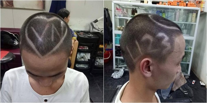 U23 Việt Nam trong trái tim người hâm mộ được tái hiện lên mái tóc.