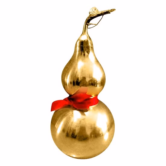 2. Bình hồ lô có hình dáng nhỏ ở trên, phình to ở dưới và ở giữa được nối bằng một đoạn nhỏ ở giữa. Hình dáng đặc biệt của hồ lô tượng trưng sự hợp nhất của Trời và Đất: nửa trên là Trời, nửa dưới là Đất.