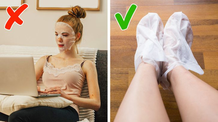 Mặt nạ giấy: Sản phẩm làm đẹp hết hạn này có thể dùng cho bàn chân, ngực, cổ tay hay bàn tay bị khô, nứt nẻ.