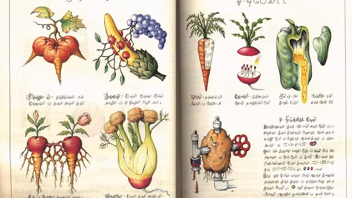 Nội dung cuốn sách Codex Seraphinianus vô cùng khó hiểu và được trình bày với nhiều hình ảnh minh họa là các loài động thực vật kỳ lạ.