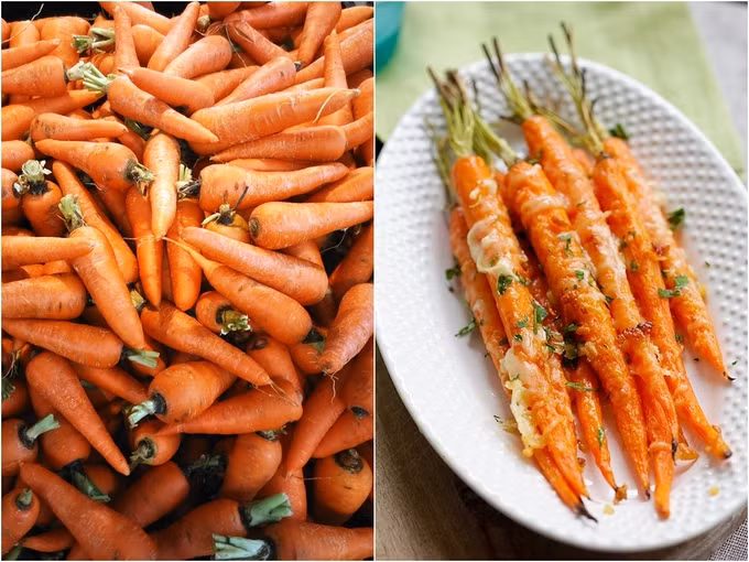 Cà rốt cũng là rau củ ăn chín bổ dưỡng hơn. Nấu chín cà rốt có thể giúp giải phóng carotenoids - chất chống oxy hóa, tăng chức năng miễn dịch tổng thể. Vì vậy, nếu bạn thích ăn salad hoặc cà rốt tươi, hãy thử hấp sơ củ cà rốt trước khi dùng, vừa giữ được độ ngọt, vừa tăng dinh dưỡng. 