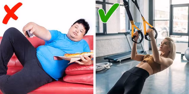 Lười vận động thể chất: Tập thể dục rất cần thiết cho cơ thể con người để duy trì sức khỏe. Ngay cả một vài giờ tập thể dục trong một tuần cũng có thể tạo ra sự khác biệt tích cực. Vì vậy, không tập thể dục chắc chắn sẽ làm chậm trao đổi chất và gây ra một số vấn đề sức khỏe khác.