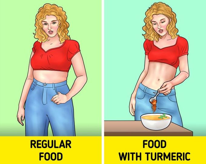 Thêm nghệ vào món ăn: Khoa học đã chứng minh nghệ có tác dụng trong việc hỗ trợ giảm cân và giảm vòng eo. Thêm một chút bột nghệ vào món thịt gà hoặc súp sẽ giúp bạn có được bữa ăn ngon mà tốt cho vóc dáng.
