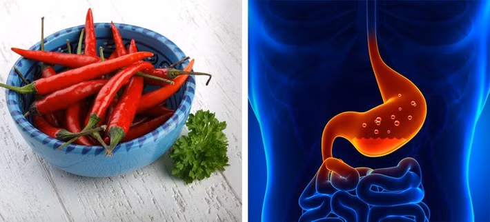 Thức ăn cay cũng có thể làm hỏng giấc ngủ bạn bằng cách gây ra chứng ợ nóng trong cổ họng. Cùng với các vấn đề tiêu hóa, thức ăn cay làm tăng nhiệt độ cơ thể, điều này có thể làm tăng nguy cơ thức giấc vào ban đêm.