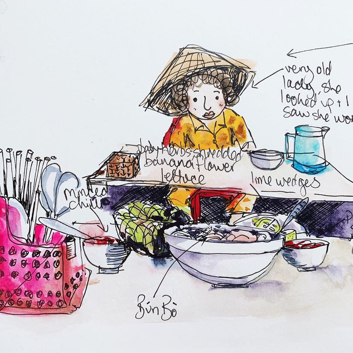 Các món Việt Nam mà Barnes thích nhất là bánh căn, bánh cuốn, bún đậu mắm tôm, phở Hội An (ăn cùng đu đủ xanh và đậu phộng), bánh ép.