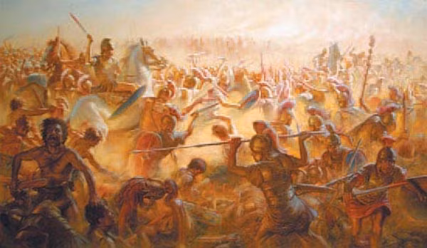 Trong giai đoạn đầu của cuộc chiến, quân đội Carthage đẩy lùi các đợt tấn công của lực lượng La Mã.