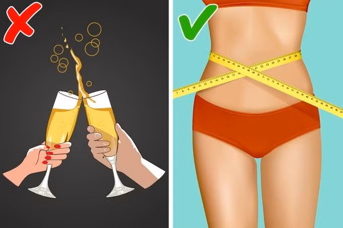 Uống rượu: Uống bia có thể gây ra mỡ bụng quá mức, trong khi uống nhiều loại rượu được biết là làm tăng cân nặng của bạn. Hãy cố gắng uống ít bia rượu hơn nếu bạn quan tâm đến cân nặng của mình.