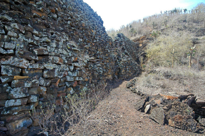 Đến năm 1946, Chính phủ Ecuador đưa hàng trăm tù nhân đến đảo Isabela, thuộc quần đảo Galapagos và bắt họ xây một bức tường đá.