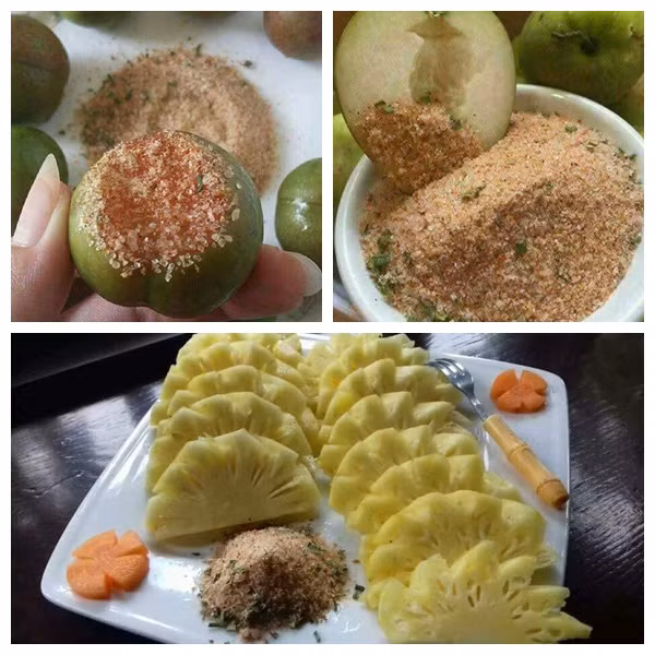 Muối Hảo Hảo có thể dùng để chấm các loại hoa quả như ổi, xoài, mận, cóc, nhót...