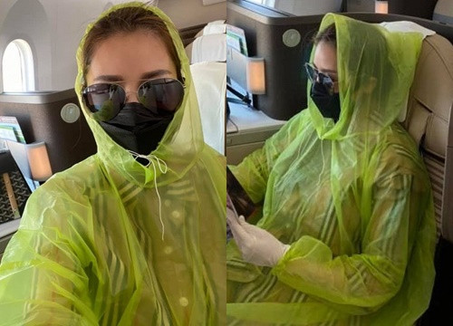 Người đẹp chia sẻ trên trang cá nhân: "Ai nói điên mình xin nghe. Nhưng cứ điên mà bảo vệ sức khoẻ cho cộng đồng và người thân mình xin nhận. P/s: Những ai ủng hộ thời trang sân bay của mình chấm 1 cái ủng hộ nha".