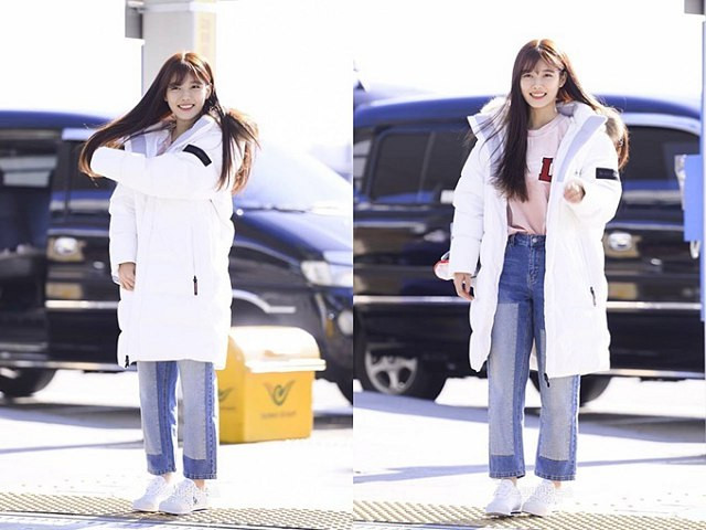 Thời trang sân bay của nữ diễn viên 19 tuổi rất năng động và cá tính.