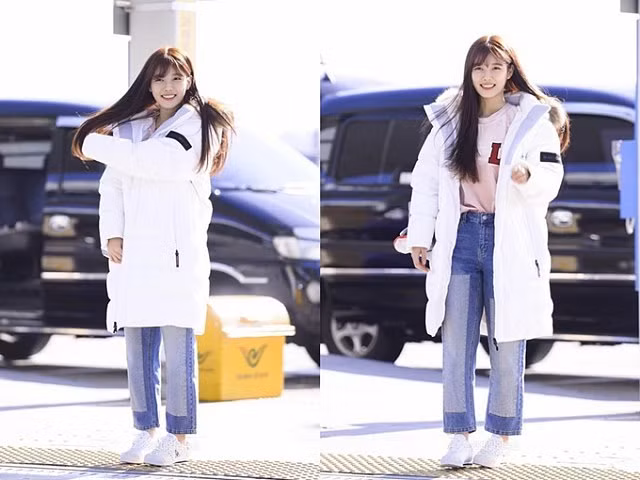 Thời trang sân bay của nữ diễn viên 19 tuổi rất năng động và cá tính.