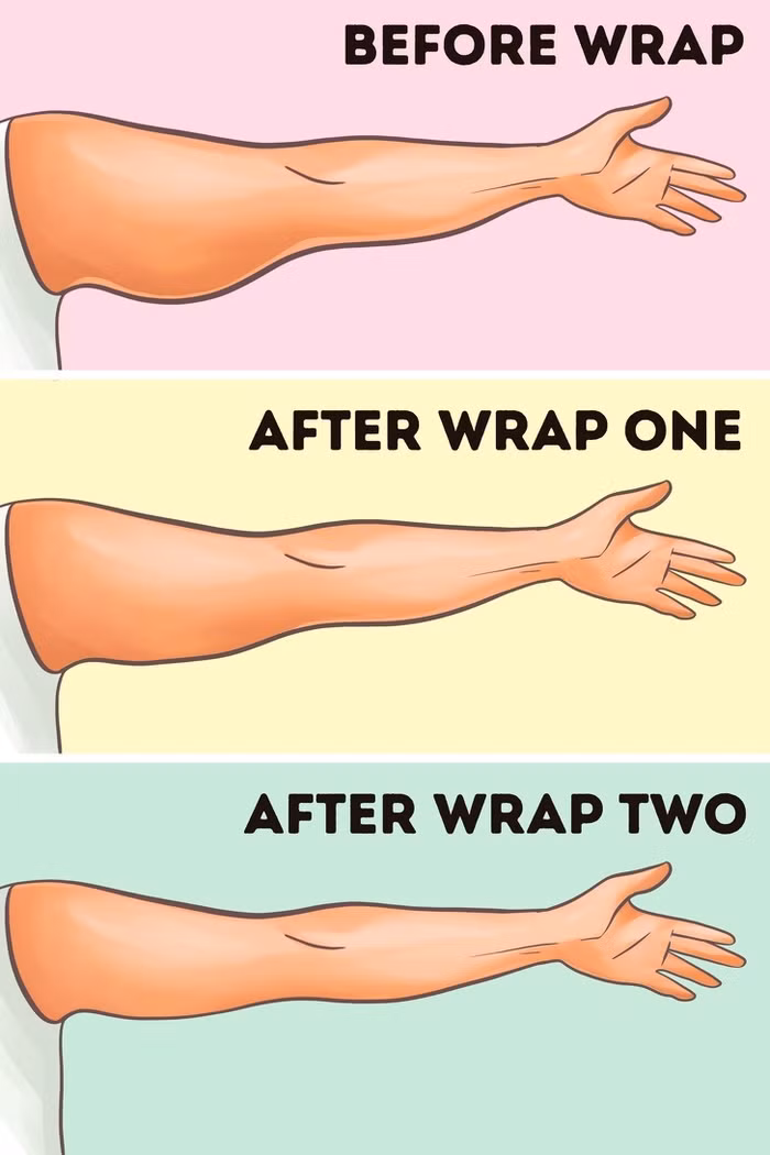 Cuốn bụng bằng hỗn hợp ca cao, chuối và mật ong có tác dụng đào thải độc tố và giúp thon gọn hơn trong thời gian ngắn. Cách làm: Nghiền nát một nửa quả chuối, thêm 1 muỗng canh mật ong ấm và trộn đều. Thêm 1 muỗng cà phê ca cao không đường và không nóng. Sau khi hỗn hợp được trộn đều thêm vào một chút sữa tươi để tạo thành dạng sệt. Thoa hỗn hợp lên da. Quấn nilon và để yên trong 30 phút.