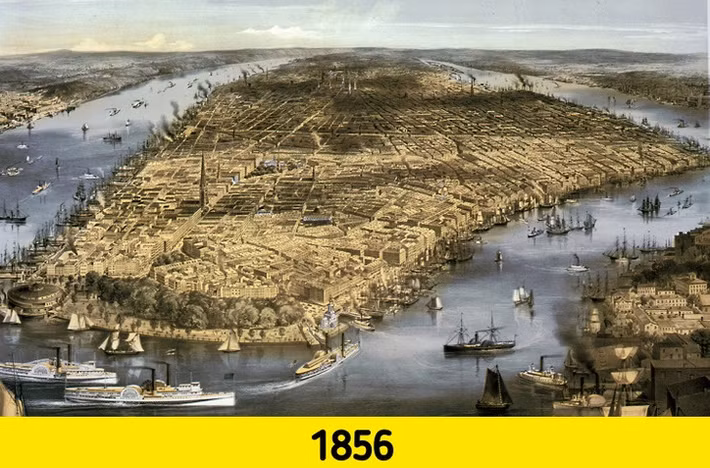 Diện mạo thành phố New York của Mỹ năm 1856.