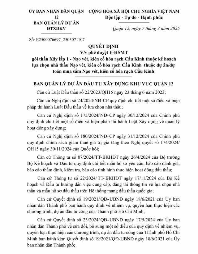Q12 tìm nhà thầu nạo vét, kiên cố hóa rạch Trùm Bích, Cầu Kinh - Hình 2 Q12 tim nha thau nao vet, kien co hoa rach Trum Bich, Cau Kinh-Hinh-2