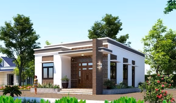 10 mẫu nhà cấp 4 nông thôn tuyệt đẹp chi phí dưới 500 triệu đồng - Hình 4 10 mau nha cap 4 nong thon tuyet dep chi phi duoi 500 trieu dong-Hinh-4