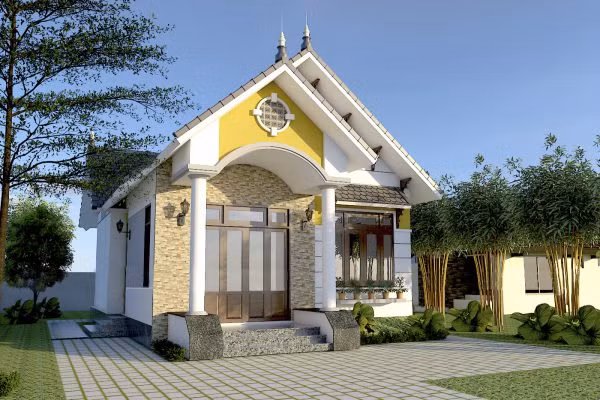10 mẫu nhà cấp 4 nông thôn tuyệt đẹp chi phí dưới 500 triệu đồng - Hình 6 10 mau nha cap 4 nong thon tuyet dep chi phi duoi 500 trieu dong-Hinh-6