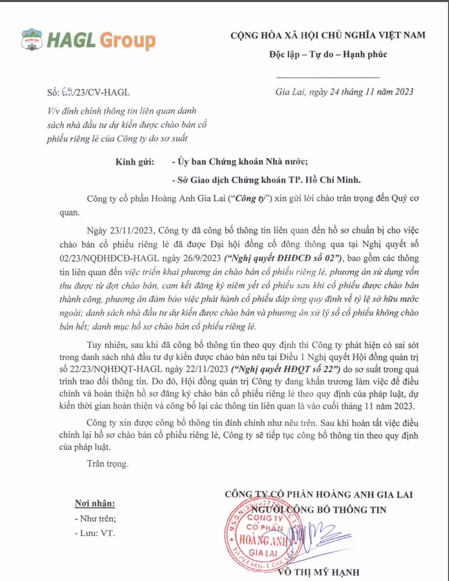 HAGL bat ngo huy danh sach nha dau tu chi 1.300 ty mua co phieu