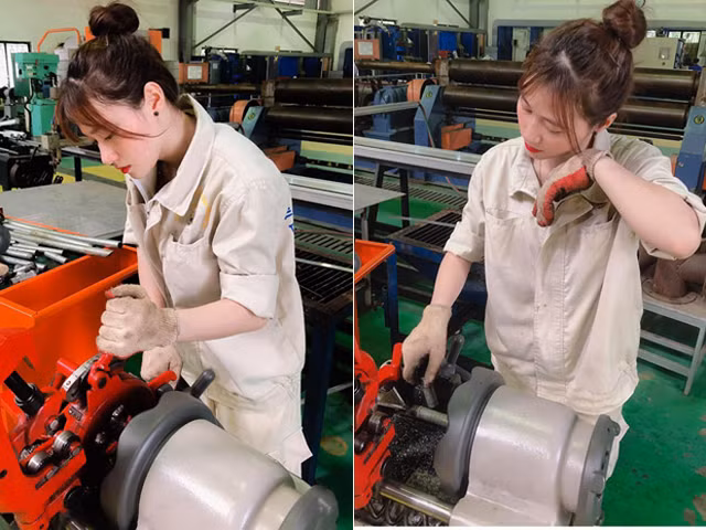 Nữ công nhân đẹp như Ninh Dương Lan Ngọc, thu hút mọi ánh nhìn Nu cong nhan dep nhu Ninh Duong Lan Ngoc, thu hut moi anh nhin