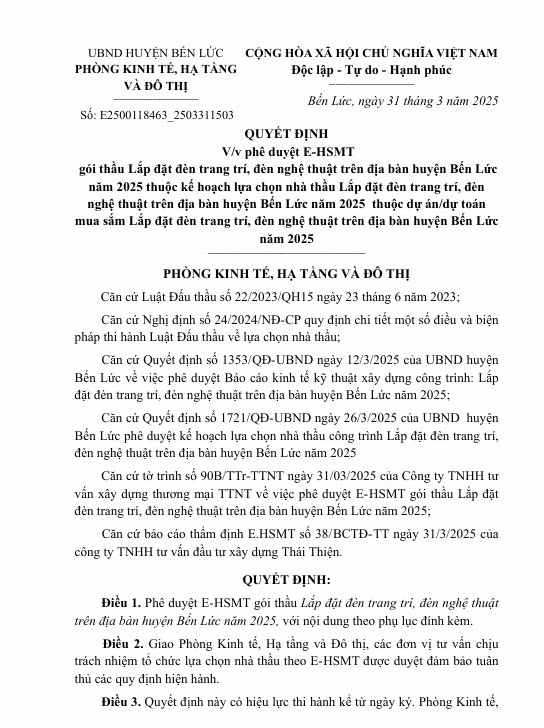 Long An: Chi hơn 5 tỷ lắp đèn trang trí trên địa bàn huyện Bến Lức Long An: Chi hon 5 ty lap den trang tri tren dia ban huyen Ben Luc