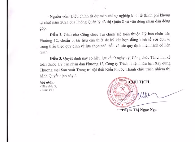 TPHCM: Kiến Phước Thành “một mình một ngựa” trúng 2 gói thầu tại Phường 12 - Hình 6 TPHCM: Kien Phuoc Thanh “mot minh mot ngua” trung 2 goi thau tai Phuong 12-Hinh-6