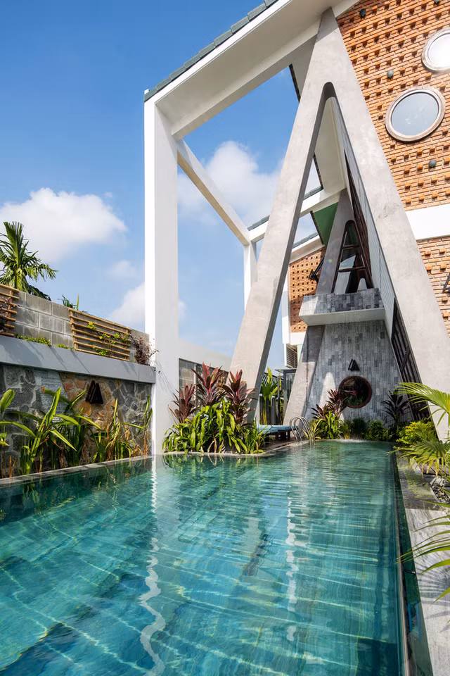 Kiến trúc lấy cảm hứng từ cây dừa trong biệt thự ở Hội An - Hình 4 Kien truc lay cam hung tu cay dua trong biet thu o Hoi An-Hinh-4